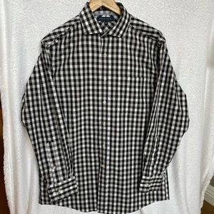 Tommy Hilfiger Shirt Mens Size M Black White Plaid 100% Cotton Like New